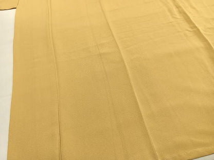 平和屋着物●上質な色無地　花葉色　ロング丈　正絹　逸品　AABK7598fy