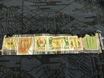 平和屋着物●本場真綿結城紬　100亀甲　風景文　証紙付き　正絹　逸品　未使用　AABK7600fy
