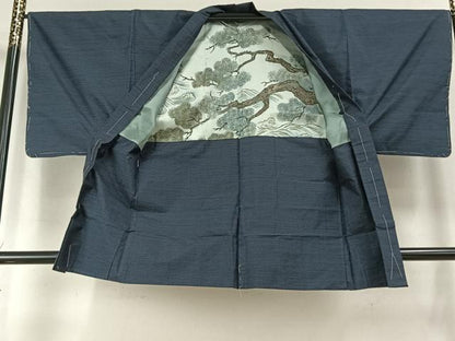 平和屋着物●男性　本場大島紬　アンサンブル　80亀甲　総詰め　正絹　逸品　AABK7603fy