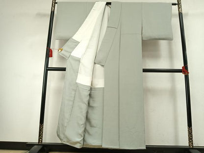 平和屋着物●上質な色無地　作家物　幻の染　岩石染　蕎麦切色　正絹　逸品　AABK7607fy