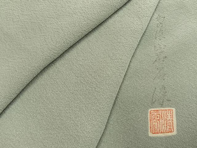 平和屋着物●上質な色無地　作家物　幻の染　岩石染　蕎麦切色　正絹　逸品　AABK7607fy