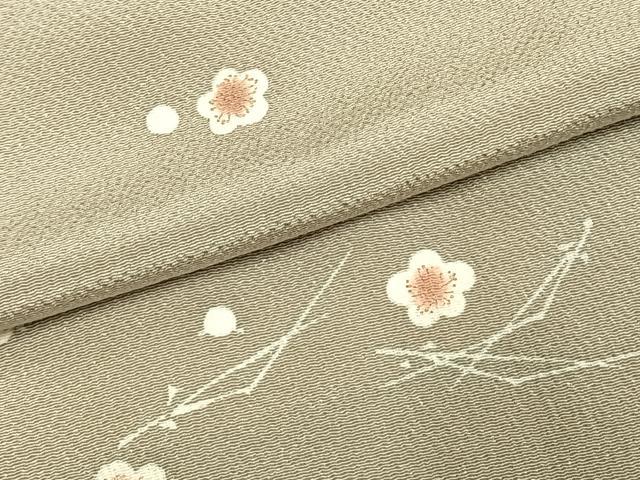 平和屋着物●上質な小紋　舞花文　金彩　鬼しぼ縮緬　正絹　逸品　AABK7609fy