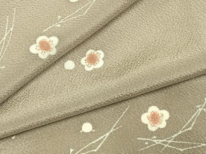 平和屋着物●上質な小紋　舞花文　金彩　鬼しぼ縮緬　正絹　逸品　AABK7609fy