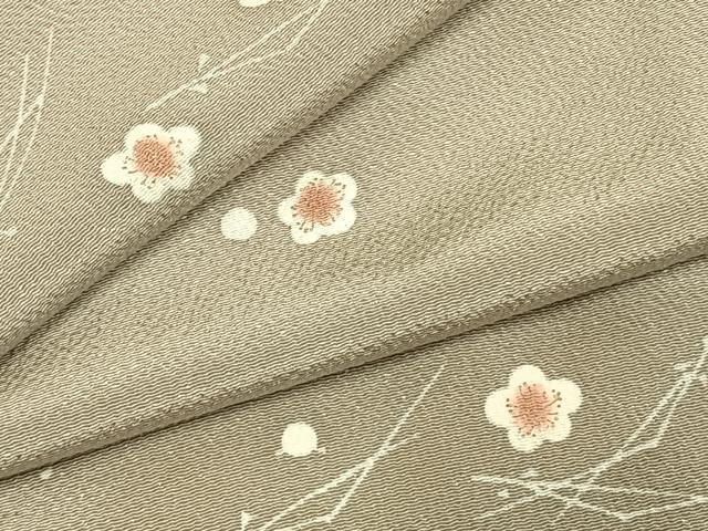 平和屋着物●上質な小紋　舞花文　金彩　鬼しぼ縮緬　正絹　逸品　AABK7609fy