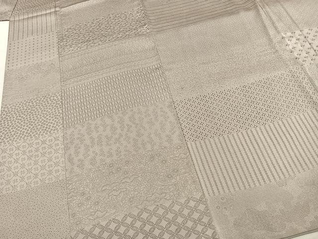 平和屋着物●江戸小紋　お召地　横段文　正絹　逸品　AABK7611fy