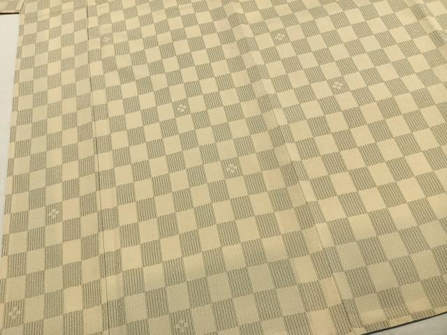 平和屋着物●本塩沢　市松文様　まるやま扱い　正絹　逸品　未使用　AABK7613fy