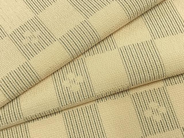 平和屋着物●本塩沢　市松文様　まるやま扱い　正絹　逸品　未使用　AABK7613fy