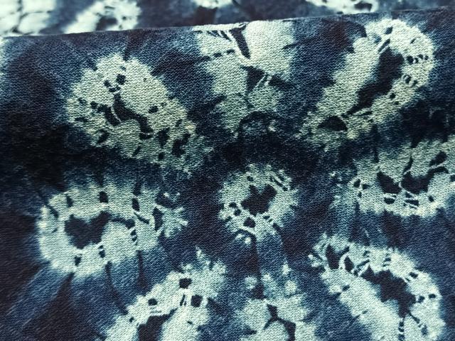 平和屋着物●上質な小紋　総絞り　藍染め　花尽くし　正絹　逸品　未使用　AABK7615fy
