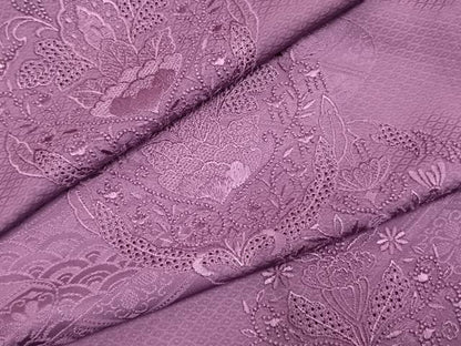 平和屋着物●無地絵羽訪問着 中国三大刺繍 汕頭刺繍 スワトウ刺繍 相良刺繍 総刺繍 吉祥花地紋 古代紫色 正絹 逸品 AABK7616fy