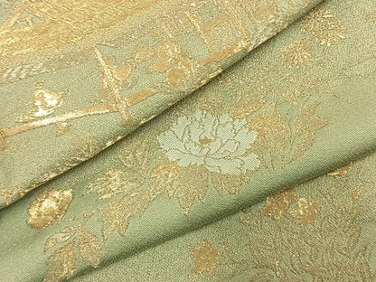 平和屋着物●豪華色留袖　寿光織　風景人物花文　金糸　正絹　逸品　AABK7617fy