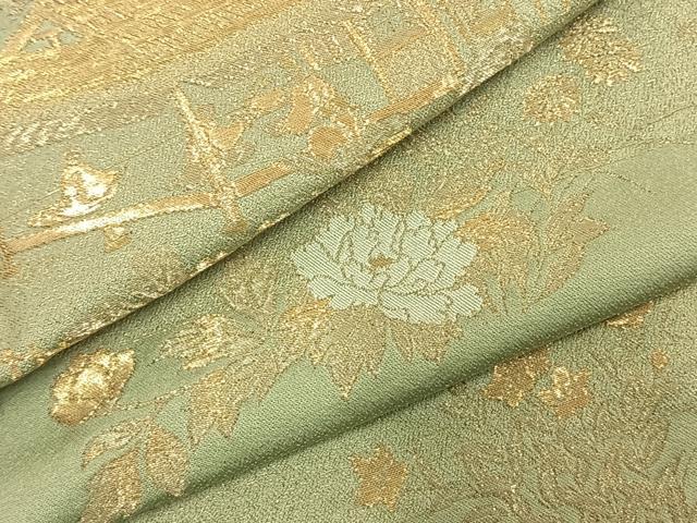 平和屋着物●豪華色留袖　寿光織　風景人物花文　金糸　正絹　逸品　AABK7617fy
