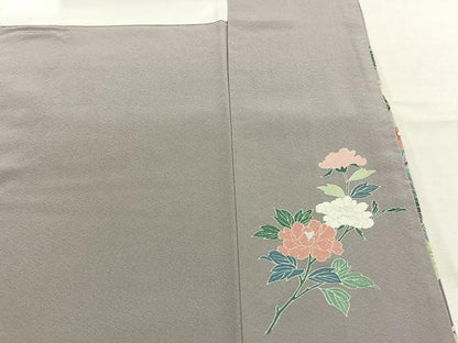 平和屋着物●豪華色留袖　友禅　風景枝松花文　暈し染め　正絹　逸品　AABK7620fy