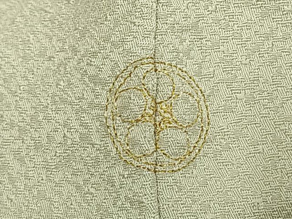 平和屋着物●訪問着　総刺繍　草花文　金糸　正絹　逸品　AABK7621fy