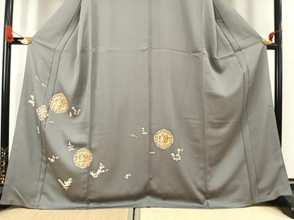 平和屋着物●訪問着　吉祥花鳥文　金彩　正絹　逸品　未使用　AABK7622fy