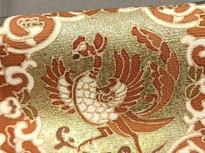 平和屋着物●訪問着　吉祥花鳥文　金彩　正絹　逸品　未使用　AABK7622fy