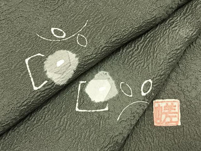 平和屋着物●上質な小紋　作家物　絞り　草花文　正絹　逸品　未使用　AABK7623fy