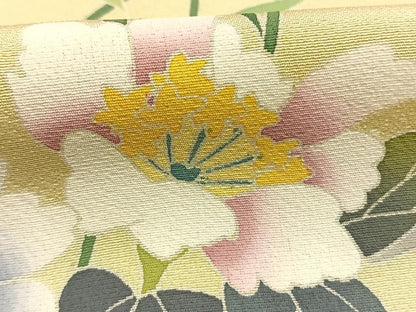 平和屋着物●訪問着　友禅　作家物　草花文　暈し染め　正絹　逸品　AABK7624fy