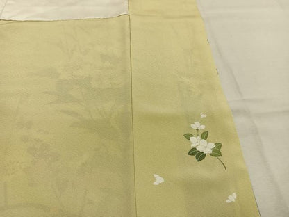 平和屋着物●訪問着　友禅　作家物　草花文　暈し染め　正絹　逸品　AABK7624fy