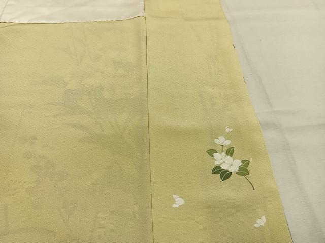平和屋着物●訪問着　友禅　作家物　草花文　暈し染め　正絹　逸品　AABK7624fy