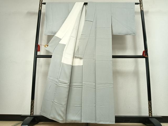 平和屋着物●上質な色無地　紋意匠　卯の花色　正絹　逸品　AABK7626fy