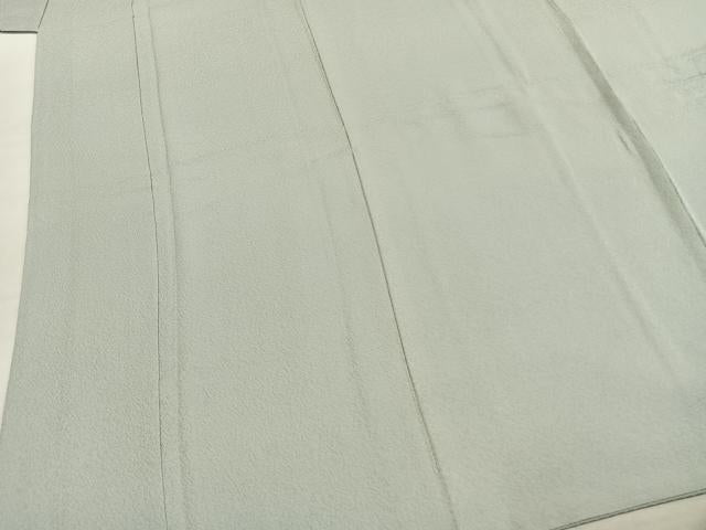 平和屋着物●上質な色無地　紋意匠　卯の花色　正絹　逸品　AABK7626fy