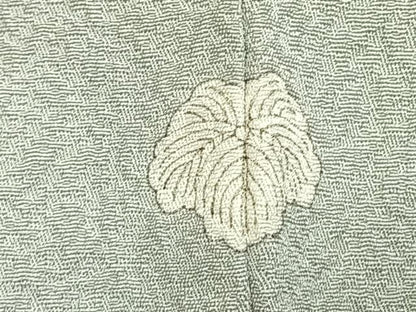 平和屋着物●上質な色無地　紋意匠　卯の花色　正絹　逸品　AABK7626fy