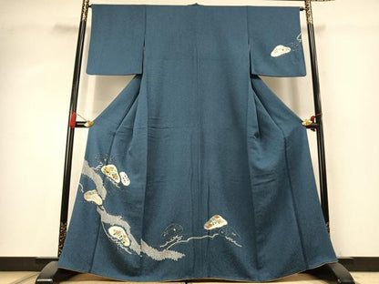 平和屋着物●訪問着　絞り　刺繍　草花文　金糸　金彩　やまと誂製　正絹　逸品　AABK7629fy
