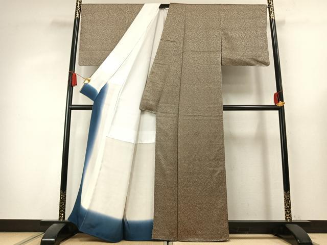 平和屋着物●上質な小紋　幾何学文様　正絹　逸品　未使用　AABK7630fy