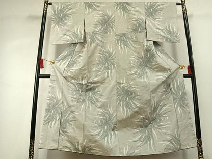 平和屋着物●上質な紬　舞花文　正絹　逸品　AABK7632fy