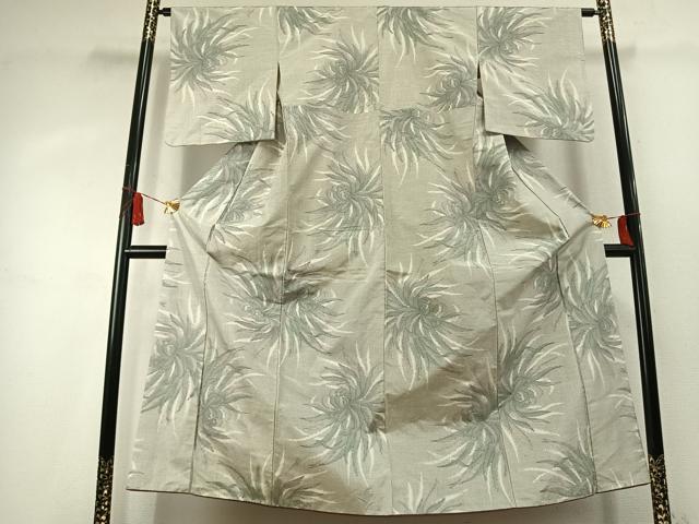 平和屋着物●上質な紬　舞花文　正絹　逸品　AABK7632fy