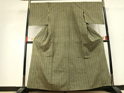 平和屋着物●上質な紬　縞　鈴乃屋扱い　正絹　逸品　AABK7633fy