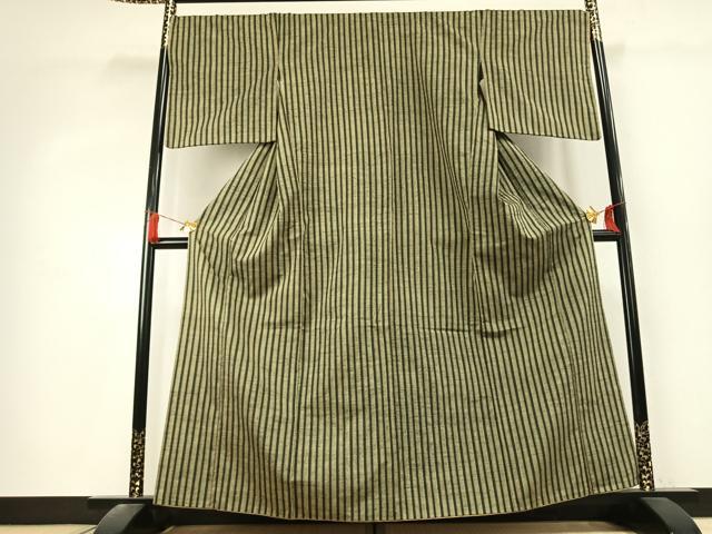 平和屋着物●上質な紬　縞　鈴乃屋扱い　正絹　逸品　AABK7633fy