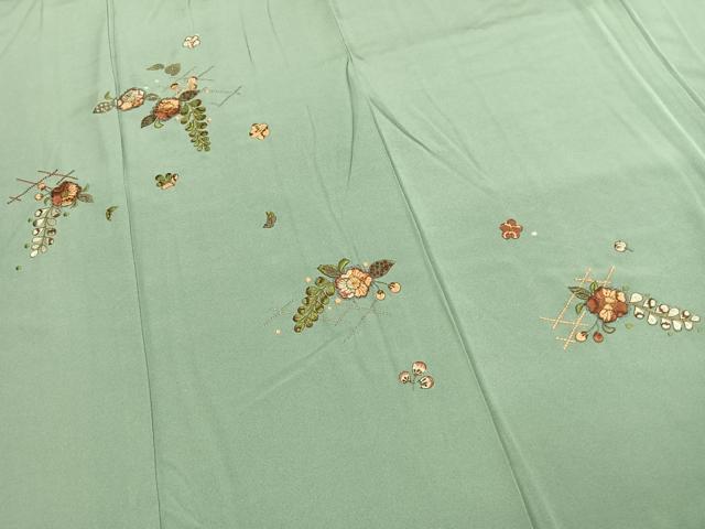 平和屋着物●江戸小紋　訪問着　作家物　総刺繍　辻が花　金銀糸　正絹　逸品　AABK7634fy