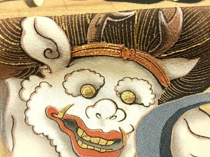 平和屋着物●豪華黒留袖 駒刺繍 風神雷神 金彩 正絹 逸品 AABK7635fy