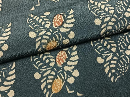 平和屋着物●上質な小紋　型染め　葉尽くし　鬼しぼ縮緬　正絹　逸品　AABK7638fy