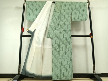 平和屋着物●本場琉球絣　紬　正絹　逸品　AABK7639fy