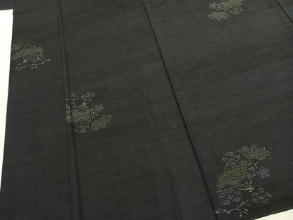 平和屋着物●結城紬　80亀甲　草花文　飛び亀甲柄　正絹　逸品　AABK7640fy