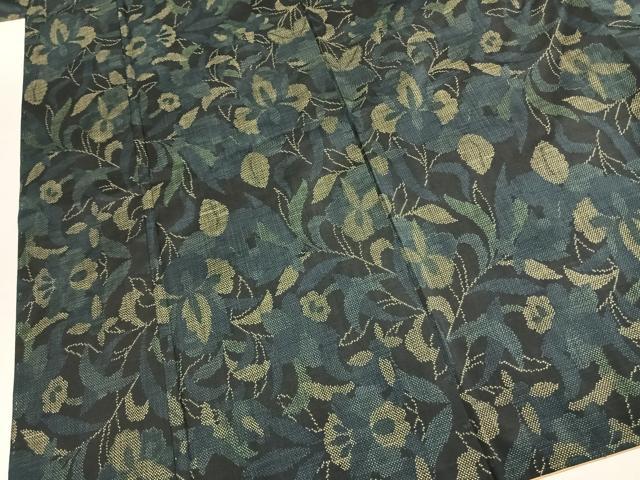 平和屋着物●本場大島紬　7マルキ　草花文　正絹　逸品　AABK7642fy