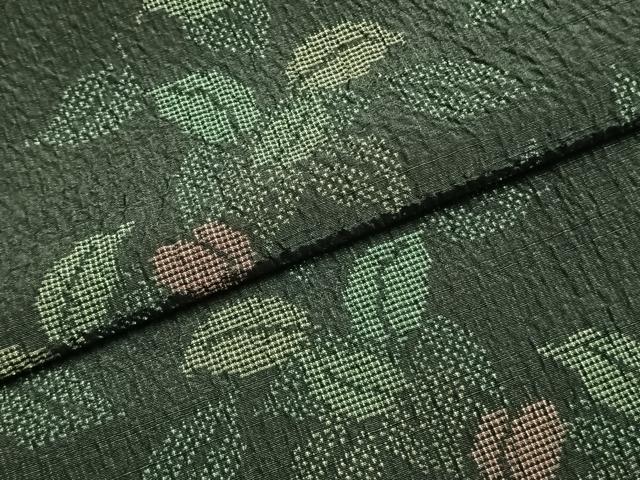 平和屋着物●上質な紬　草葉文　正絹　逸品　AABK7643fy