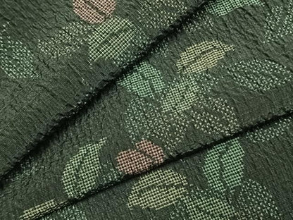 平和屋着物●上質な紬　草葉文　正絹　逸品　AABK7643fy