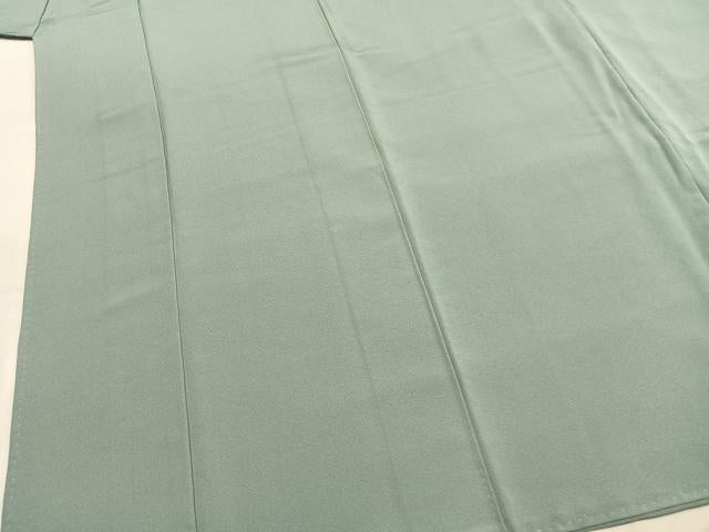 平和屋着物●上質な色無地　千草鼠色　正絹　逸品　AABK7644fy