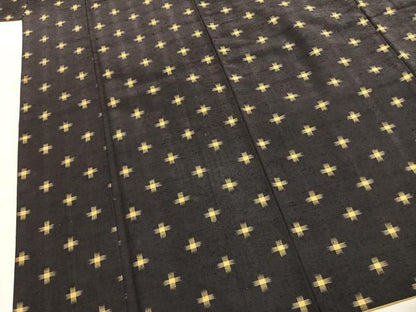 平和屋着物●上質な紬　十字絣　正絹　逸品　AABK7646fy