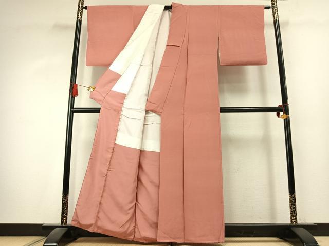 平和屋着物●上質な色無地　薄紅色　正絹　逸品　AABK7653fy