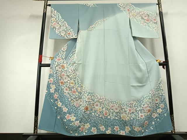 平和屋着物●訪問着　作家物　絞り　辻が花　暈し染め　正絹　逸品　AABK7654fy
