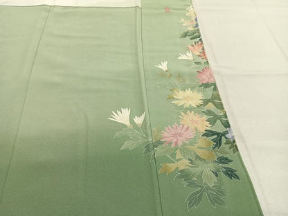 平和屋着物●豪華色留袖　友禅　作家物　風景花文　正絹　逸品　AABK7660fy