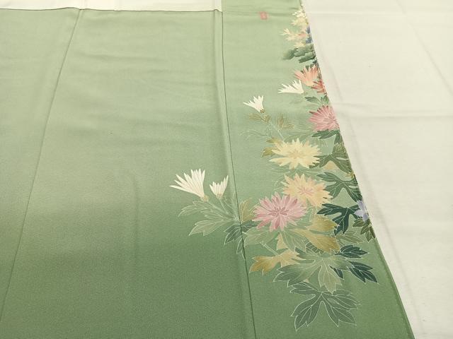 平和屋着物●豪華色留袖　友禅　作家物　風景花文　正絹　逸品　AABK7660fy