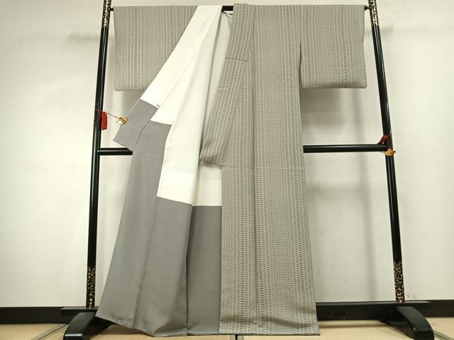 平和屋着物●上質な小紋　抽象文様　正絹　逸品　AABK7661fy