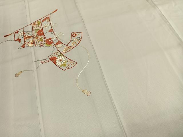 平和屋着物●訪問着　総刺繍　駒刺繍　熨斗花文　金糸　正絹　逸品　未使用　AABK7662fy