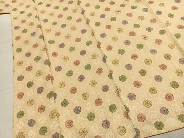 平和屋着物●上質な小紋　地紋起こし　花尽くし　金彩　正絹　逸品　AABK7663fy
