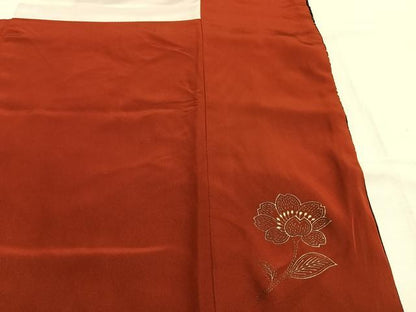 平和屋着物●訪問着　総刺繍　駒刺繍　草花文　暈し染め　金銀糸　ベロア　やまと誂製　正絹　逸品　AABK7665fy